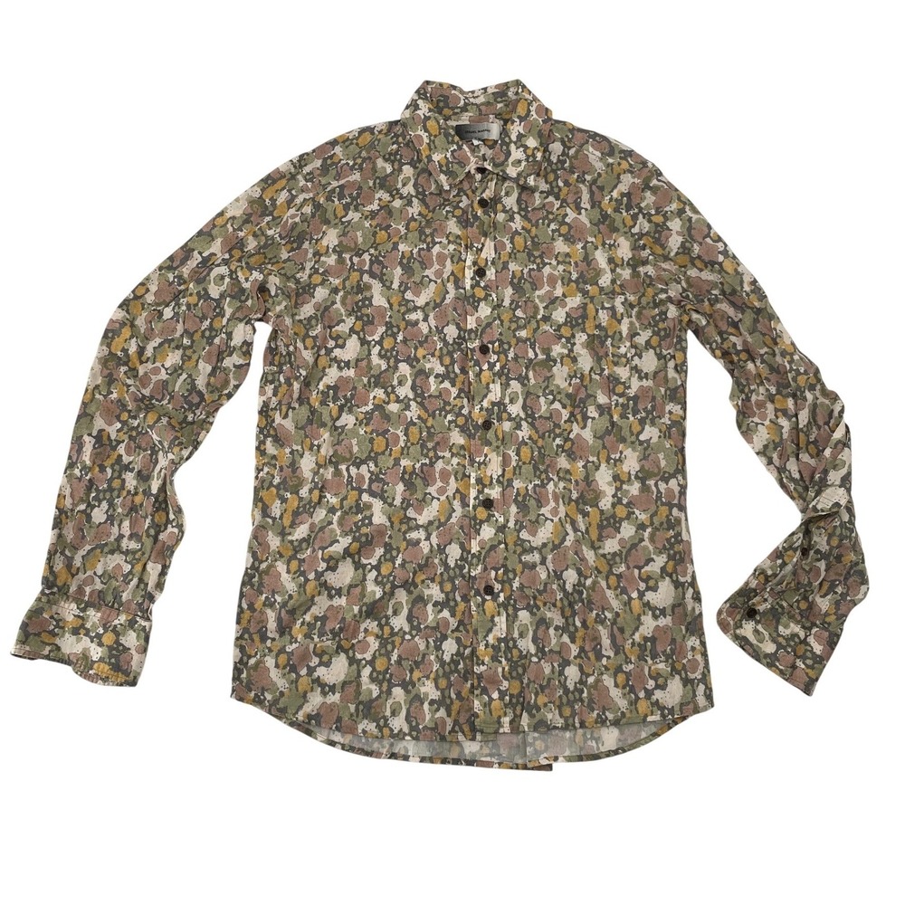 Isabel Marant Ilakob Shirt Medium Multicolor Good Camo Print Long Sleeve Cotton